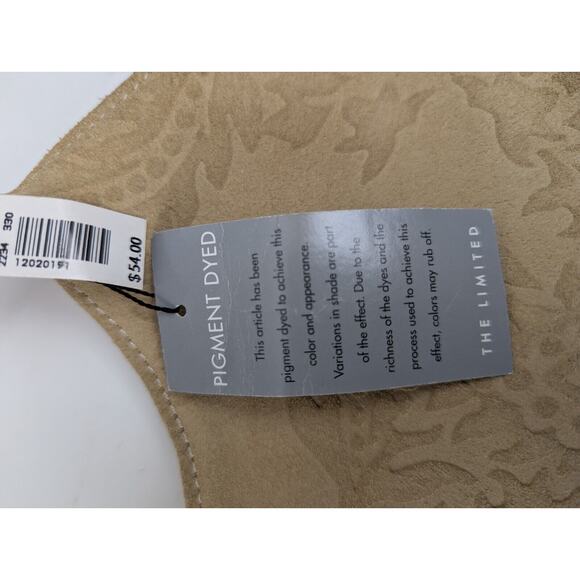 The Limited Y2K Genuine Leather Suede Embossed Tote Bag NWT Old Stock Cute! - Picture 10 of 10